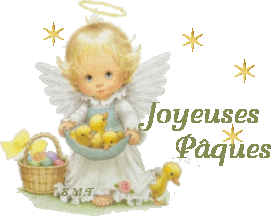 Gif animé joyeuses Pâques ange